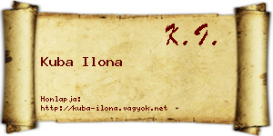 Kuba Ilona névjegykártya